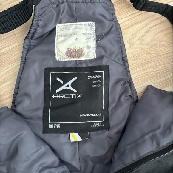 Arctix Kids Ski Snow Pants Bib Overalls 24 months Insulated Black EUC - Picture 3 of 4